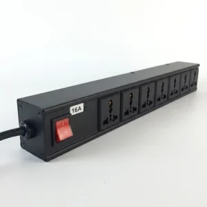 Factory Supply Surge Protection PDU Socket 8 Outlets 10KA Imax T3 PBT Power Rack Mount Overload Switch
