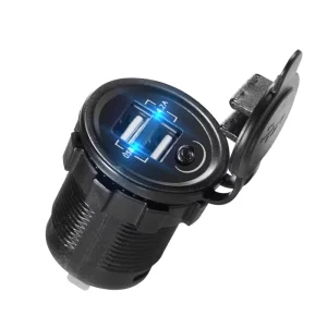 Factory Waterproof Dual USB Car Charger Socket 4.2A 12V 24V Vehicle USB Power Adapter for Motorcycle Car RV ATV Boat