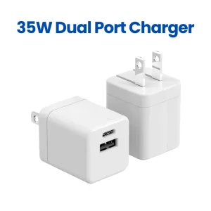 Fast Charger 35W PD+QC 3.0 Dual USB Wall Charger USB C and USB A Power Adapter