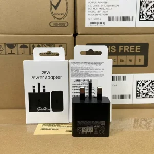 Fast Charging 25W Energy efficient Power Adapter UK 3 Pins EP T2510 for Galaxy S22 S23 S24 A54