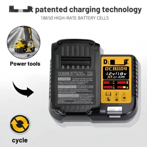 Fast Charging Battery Charger Replacement for DW 20V Batteries Efficient Charging Design Built in Overheat