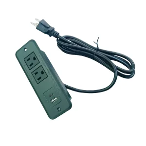 Fast Charging Plastic Smart Furniture Power Distribution Unit with 2 AC Outlets 1 USB 1 Type-C FCC