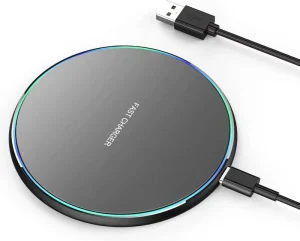 Fast Wireless Charger 15W Max Compatible with iPhone 16 16 Plus 16 Pro Max 15 14 13 SE 12 Series & Galaxy S24 5V/2A 9V/2