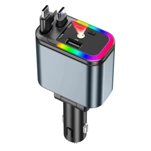 Five-in-One Cigarette Lighter Conversion Plug Fast Charging Car Charger for Mobile Phones Starry Sky PC