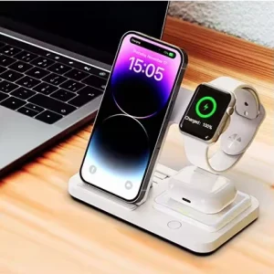 Foldable 30W 3-in-1/4-in-1 Wireless Charging Station for Phone Earbuds and Watch
