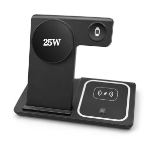 Foldable Desktop 3 In 1 Wireless Charger for iPhone 25W Fast Charger with Night Light