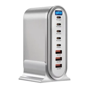 For MacBook Pro 8-Port 600W 100W Charger 140W USB-C PD Quick Charge 3.0 Multi Functional Adapter for iPhone 15