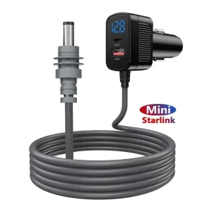 For Starlink DC to Cigarette Lighter Adapter With USB A+C Port 12V 24V for Starlink Mini Automotive DC Power Cable for Vehicle