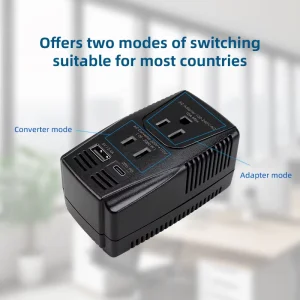 Foxcan 2000W 220V to 110V Voltage Converter US to Europe Power Converter Adapter Combo with Type C USB a for 150+ Countries