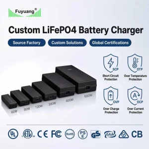 Fuyuang AC DC OEM ODM 12V 24V 36V 48V 60V 72V Lifepo4 Battery Charger & Lead Acid & Lithium Battery Charger