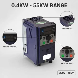 G630 Frequency Inverter VFD 4KW AC with Vector & V/F Control 380V 3Phase Variable Speed Drive IP20