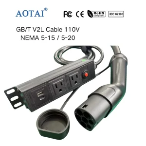 GBT V2L Plug to US NEMA 2 Dummy Socket 16A 3.5kW EV Vehicle Load Adapter Cable for Electric Cars Outdoor Use