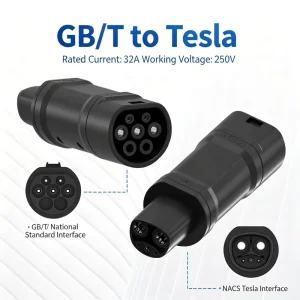 GBT to Tesla Adapter 250kW DC Fast Charging EV Charger for Model 3 Y S X