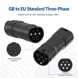 GBT to Type 2 Adapter 32A 7kW 11kW 22kW AC EV Charger IEC 62196 Mennekes CE Certified