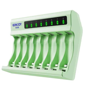 GD-LED8600-L Universal 1.2V NiMH/1.5V Li-ion Battery Charger 8 Slots AA AAA Batteries Charging Stand Integrated LED