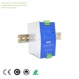 GLDR 240S 24V DC Single Output 240W Industrial DIN Rail Power Supply 24V 10A 88.5% Efficiency Multi-Voltage Input