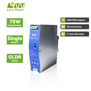 GLDR 75S 24V 75W 24V 100-240VAC Input 48VDC Output Single Industrial Use 88% Efficiency SMPS DIN Rail Switching Power Supply