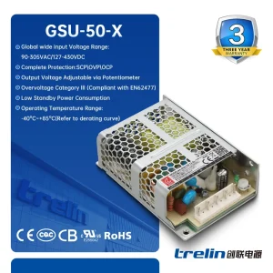 GSU 50 50W AC DC Converter 5V 12V 24V 48V for PLC Control Panel and Industrial Machinery Power Source CE RoHS