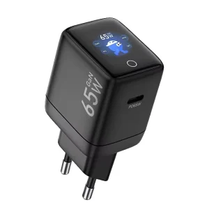 GaN PD 3.0 65W AI Smart Display EU Wall Charger Travel Adapter Universal USB Type C Phone Fast Charging Eco Friendly
