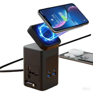 GaN PD65W 10A Socket and Plug Cable Mobile Adapter USB-C 3.0 12V Multi Port USB Converter Fast Charger
