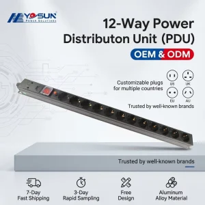 Germany 12 Way Power Distribution Unit Socket with Switch Overload Protection
