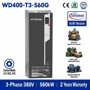 Grid Command 750HP 560kW VFD Three Phase 380V 1000A Class Heavy-Duty AC Motor Drive for Mega Mill