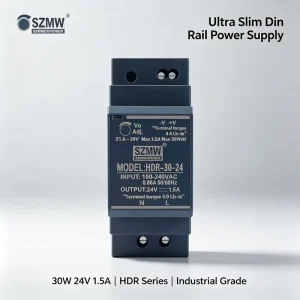 HDR-30-24 Ultra Slim DIN Rail Power Supply 85-264V Wide Input with Full Protection for Building Automation and Industrial Control