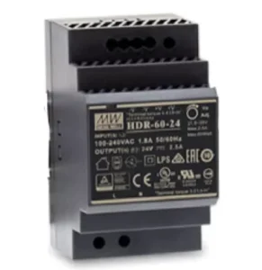 HDR-60-24 60W 24V 2.5A Ultra-Thin DIN Rail Mount Switching Power Supply 85-264VAC Input 90% Efficiency