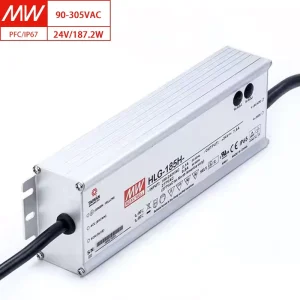 HLG 185H 24AB 93.5% Efficient Adjustable Output Dimmable 24V 185W IP67 Waterproof Switching Power Supply