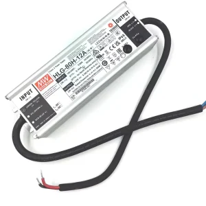 HLG-80H-24 Industrial DIN-Rail Waterproof LED Power Supply, IP67, 40W-600W, 60Hz, Single Output, Dimmable