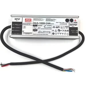 HLG Series HLG-100H-12A Waterproof IP67 40W-600W Dimmable LED Power Supply with 3A DC Output Frequency for Lighting