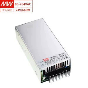 HRP 600 24 24V 27A 648W Enclosed Switching Power Supply PFC 88% Efficiency Protections Current Limit Remote Sense