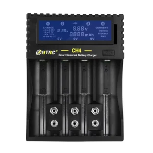 HTRC CH4 Smart LCD Display Electric Universal Fast Fireproof Battery Charger OVP QC4.0 CE Certified 10W Ni-MH Ni-CD Li-Ion 18650