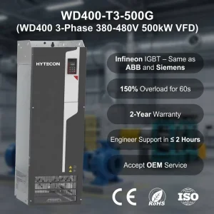 HYTECON 500kW Mega-System Controller WD400-T3-500G 680HP 380V Three Phase VFD Multi-Drive Sharing AC Inverter Industrial Plant