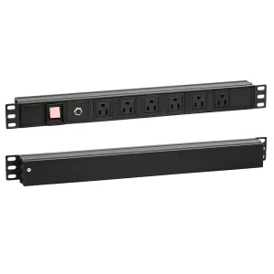 Heavy Duty USA PDU Rackmount Power Distribution Unit with Overload Protection Circuit Breaker and US Standard Power Strip