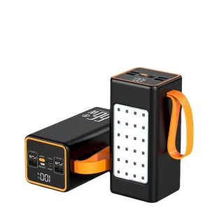 High Capacity 70000mAh Portable Power Bank LED Outdoor Light PD 66W Li-Polymer Battery Fast Charging 4USB+PD Micro USB