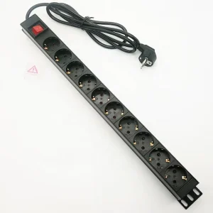 High Density 10-Outlet Vertical Installation EU Type PDU with On/Off Switch Power Distribution Unit