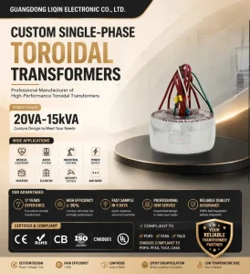 High Efficiency 230V Input 36V Output LED Lighting Toroidal Power Transformer Single Phase OEM
