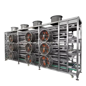 High Efficiency Continuous Multi Layer Cooling Conveyor Stainless Steel Mesh Belt PLC Core Components Air Blowing Machine Food
