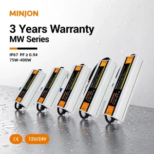 High Efficiency Single Outdoor 400W 12V CE Certification AC DC Driver Transformer IP67 Waterproof 94% Efficiency