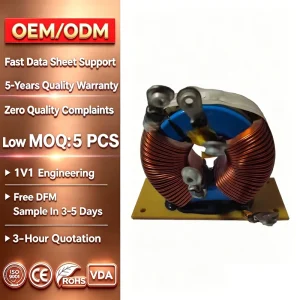 High Frequency Electromagnetic Filter Inverter High Power Ultra Low DCR CE Certified Air Core Coil Flat Wire Inductor