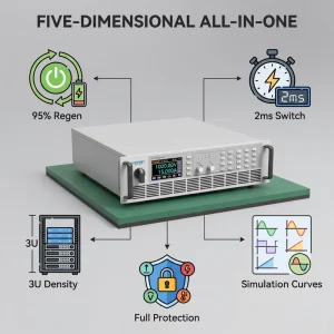 High Performance Programmable 3U Rack Mount Bidirectional DC Power Supply PBS 21000 15L 1000V 15A 6kW High Voltage Simulator