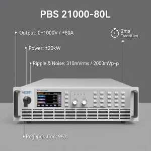High Performance Programmable 3U Rack Mount Bidirectional DC Power Supply PBS 21000 80L 1000V 80A 20kW High Voltage