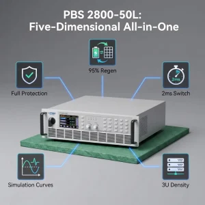 High-Performance Programmable 3U Rack Mount Bidirectional DC Power Supply PBS 2800-50L-800V 50A 12kW High Voltage Simulator EV