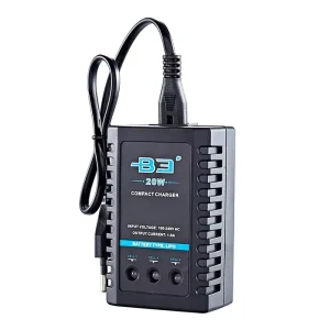 High Power 20W B3 Fast Charging Battery Balance Charger with LED Display for 7.4V 11.1V Li Ion PO Adapter for AC Port