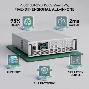 High Precision Programmable 3U Rack Mount Bidirectional DC Power Supply PBS 21500 25L 1500V 25A 12kW for Industrial R&D