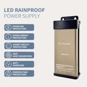 Hot Selling Rainproof Led Power Supply for LED Signage Lighting with BIS Switching Power Supply 200W 12V
