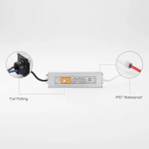 IP67 LPV-100-24 Waterproof Single 60W 24V Dimmable AC-DC LED Power Supply 79% Efficiency 2-Year Warranty Industrial Applications