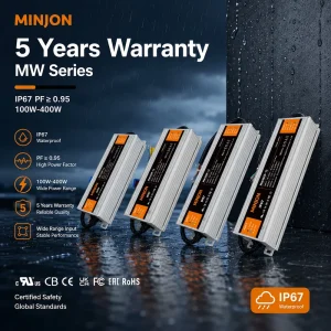 IP67 Waterproof 12V 100W 5-Year Warranty LED Power Supply Single Output AC DC Switching Driver for LED