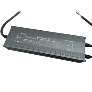IP67 Waterproof 24V 250W Switching Power Supply with 180-250V Input 86% Efficiency Short Circuit Overvoltage Protection
